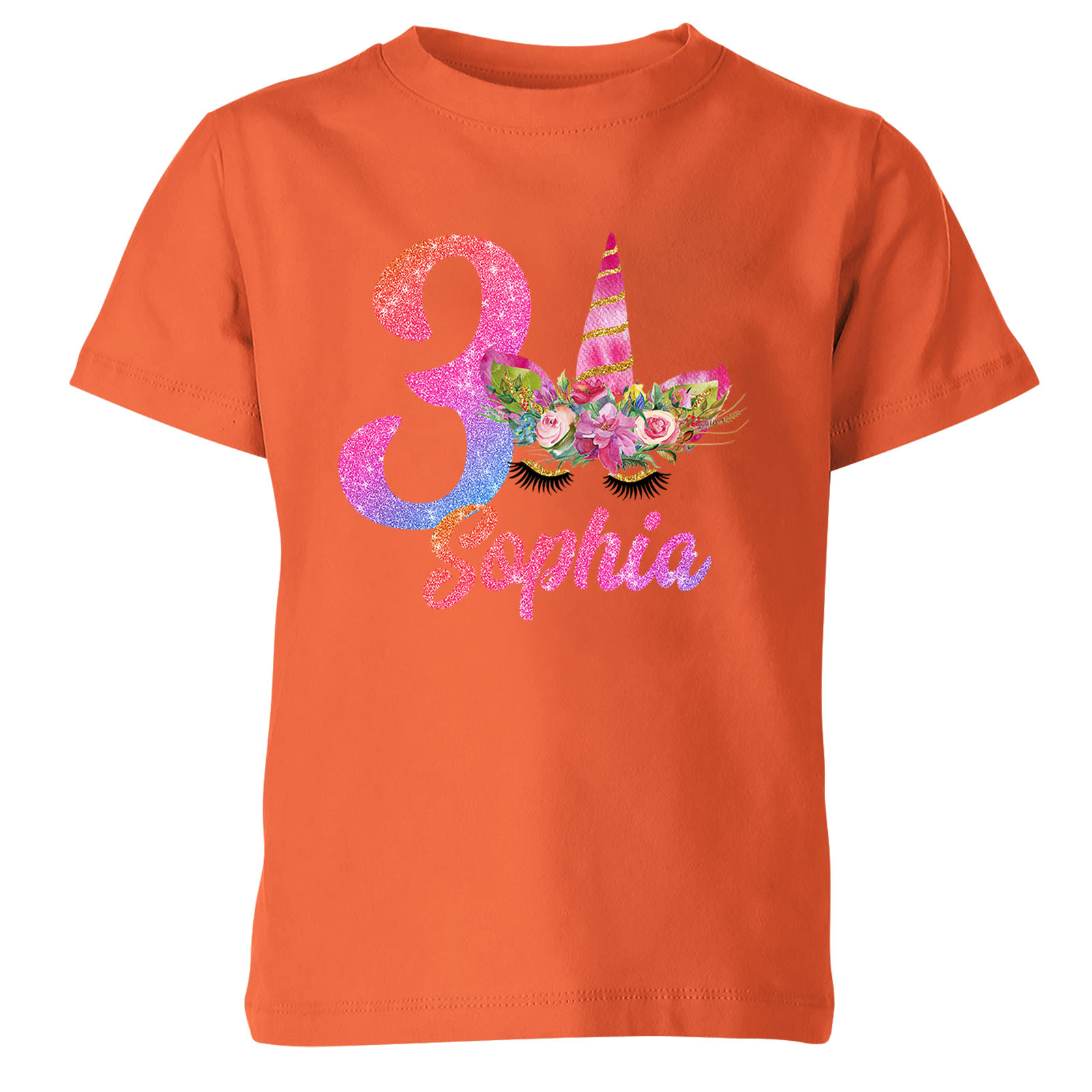 Girls Unicorn Rainbow Personalized Kids Toddler T Shirt Tee Name Age  Designs